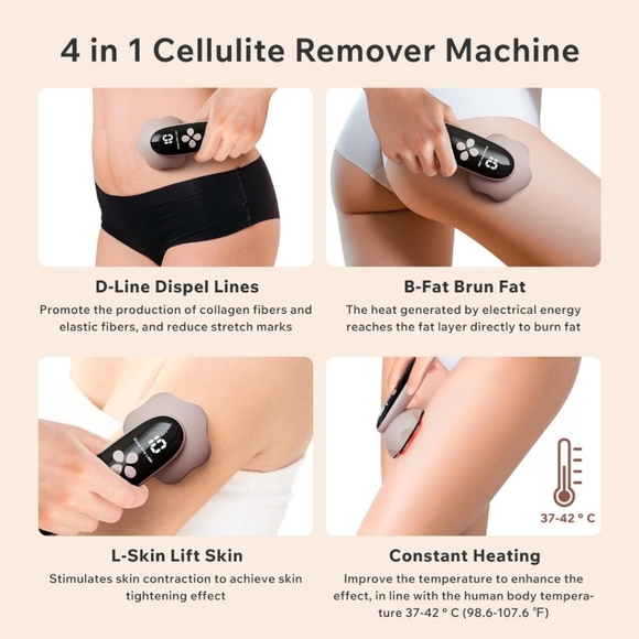 Depsoul Cellulite Massager, Upgraded Body Sculpting Machine 4 in 1 Wireless Cell - Picture 3 of 7
